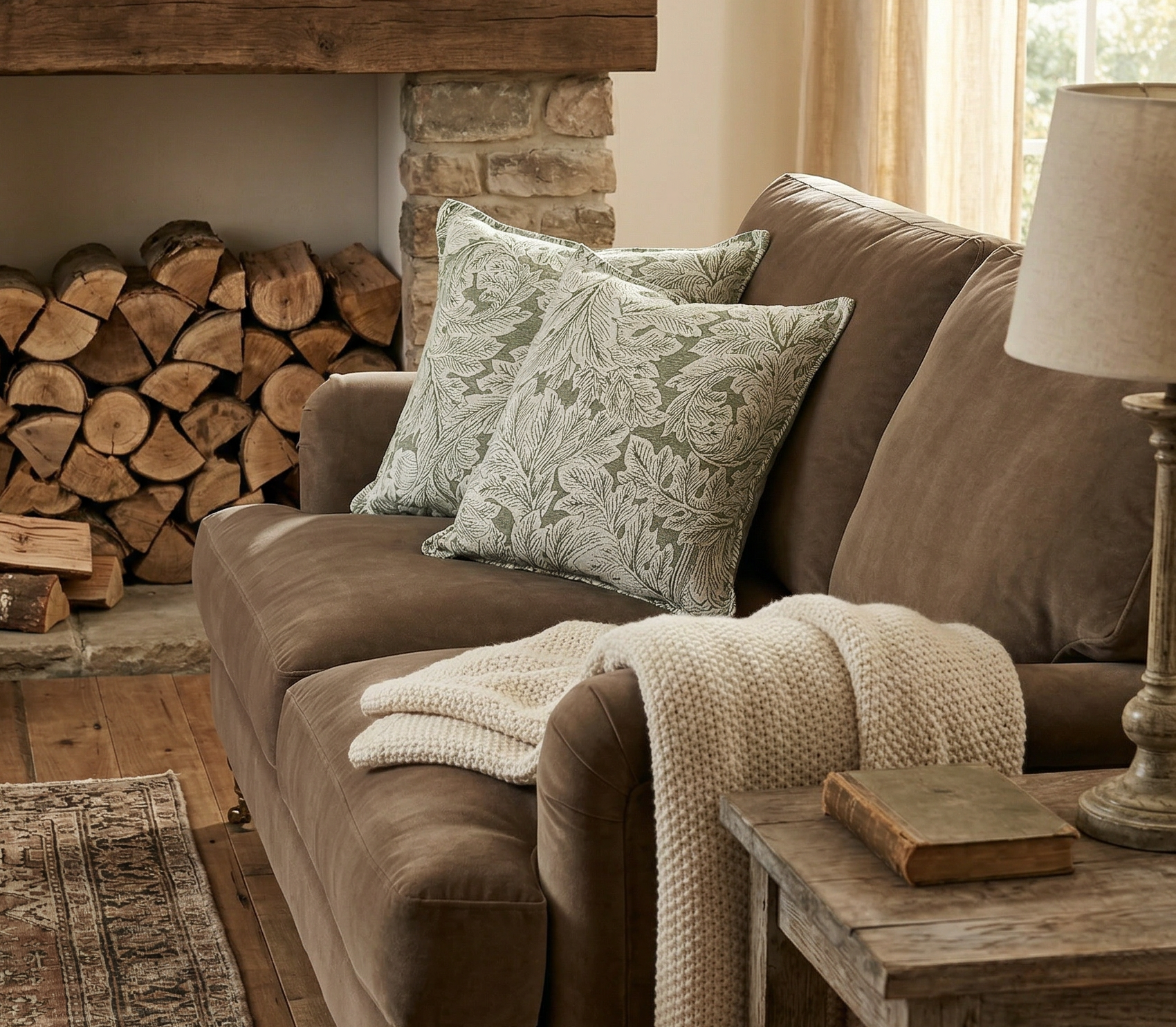 William Morris Green Scatter Cushion